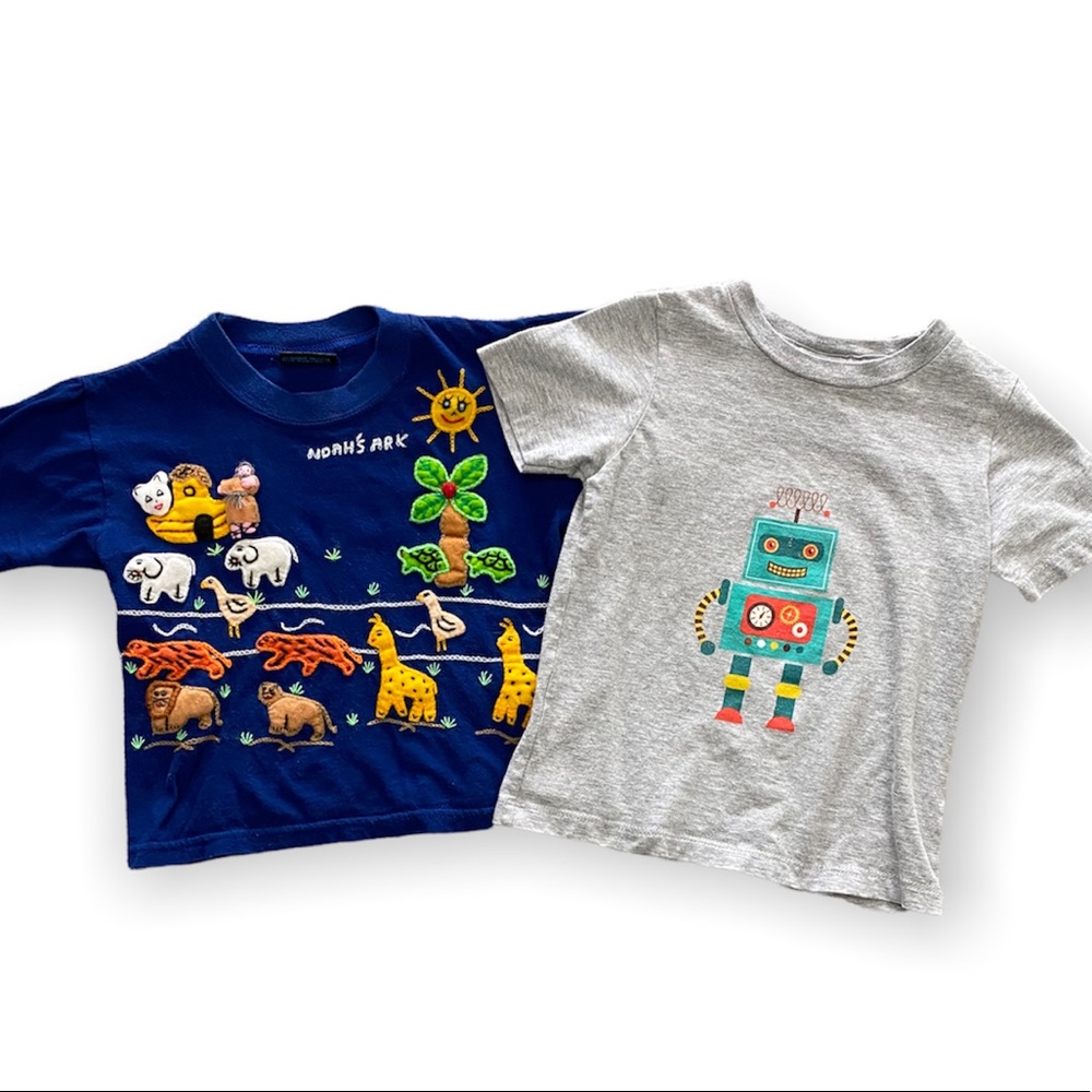 Handmade Noah’s Ark and Robot T Shirts